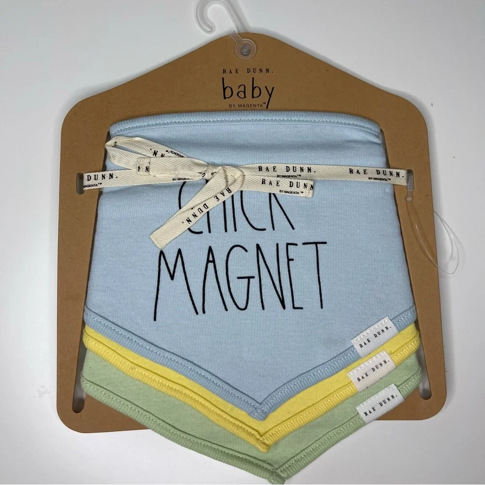 NEW Rae Dunn Set of 3 Easter-Theme Baby Bandana Bibs 100% Cotton